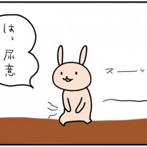 【4コマ漫画】うさ男の尿