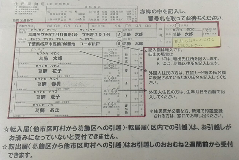 東京都の区役所を全部周り 記入例に書かれた名前を全部調べてきた オモコロ